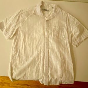 James Campbell short sleeve button down white size large shirt